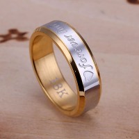 Кольцо с серебром  925 пробы с золотой полоской, Forever Love R095